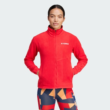 ADIDAS TERREX Athletic fleece jacket in Red: front