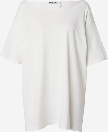 WEEKDAY Oversized shirt 'Mai' in Wit: voorkant