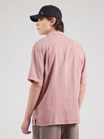 QUIKSILVER Comfort Fit Λειτουργικό πουκάμισο 'SUNRISE' σε λιλά