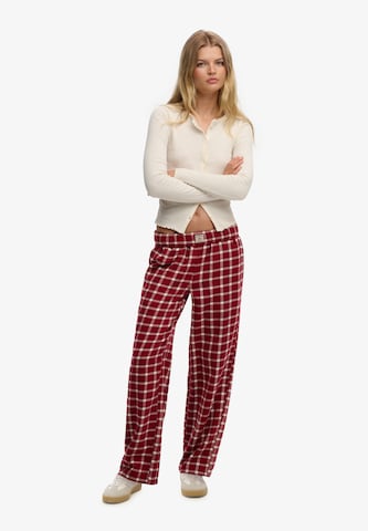 Wide Leg Pantalon Superdry en rouge