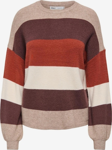Pullover 'ONLATIA L/S STRIPE PULLOV KNT NOOS 15220044' di ONLY in beige: frontale