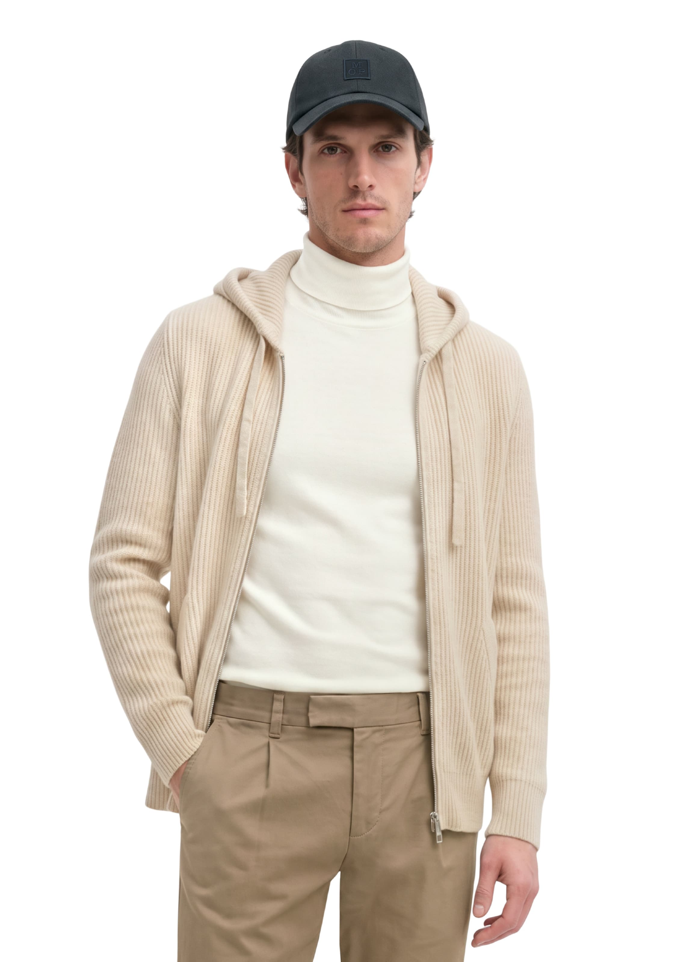 Marc O'Polo Knit Cardigan in Beige: front