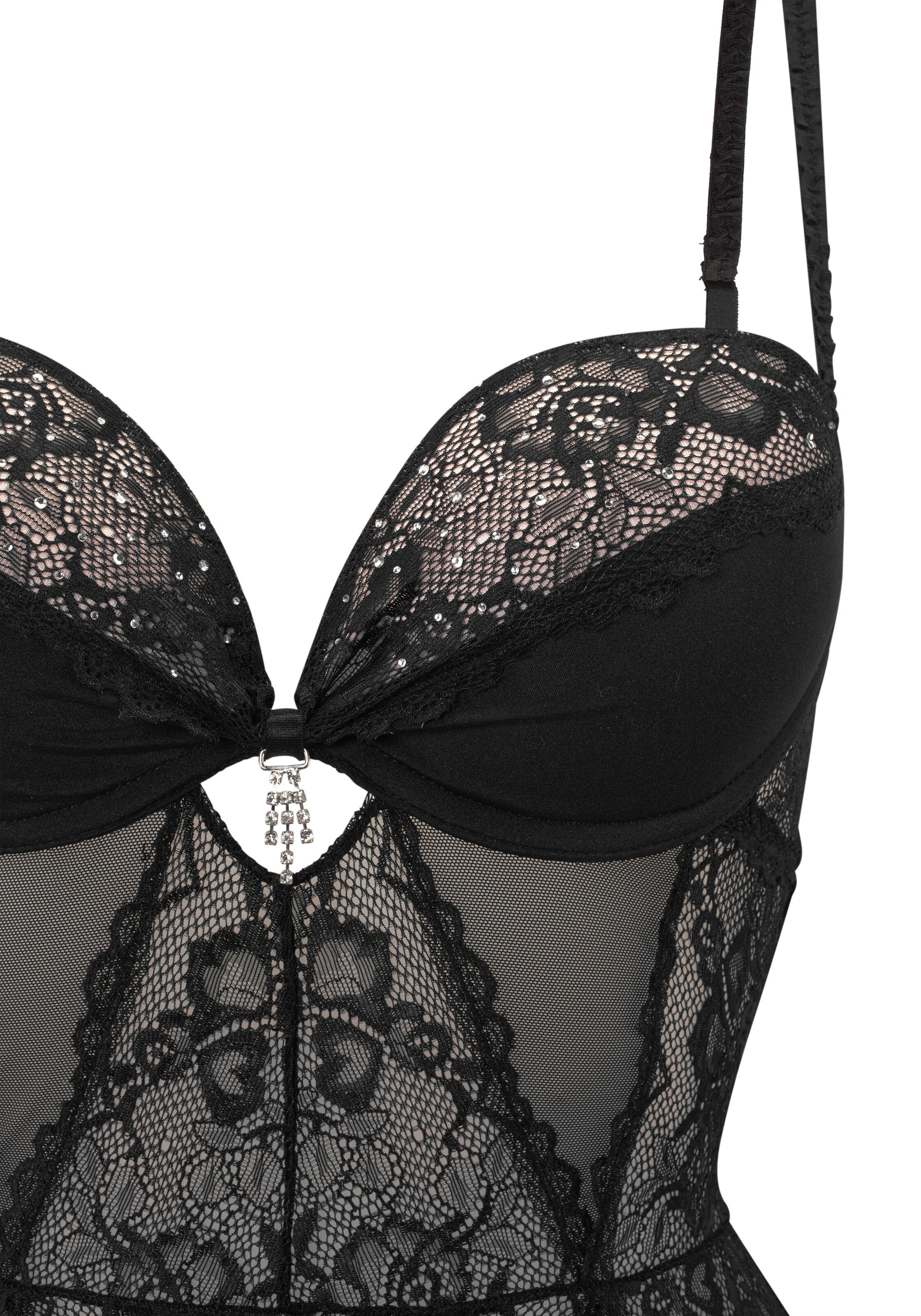 LASCANA Push-up-Corsage in Schwarz