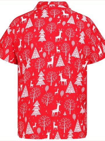 Regular fit Camicia 'Christmas Reindeer' di King Kameha in rosso