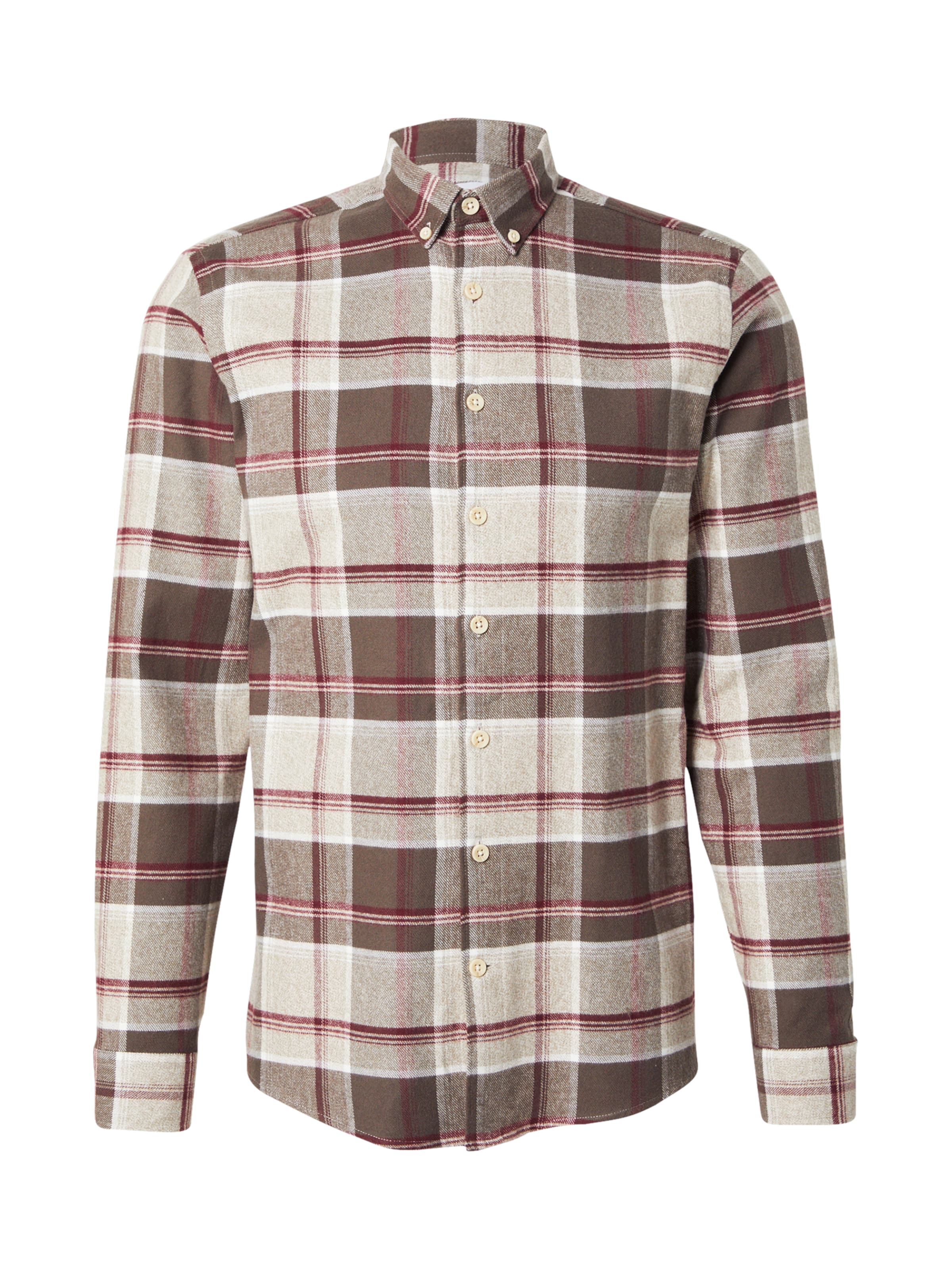 Lindbergh Hemd in beige / braun / rot, Produktansicht