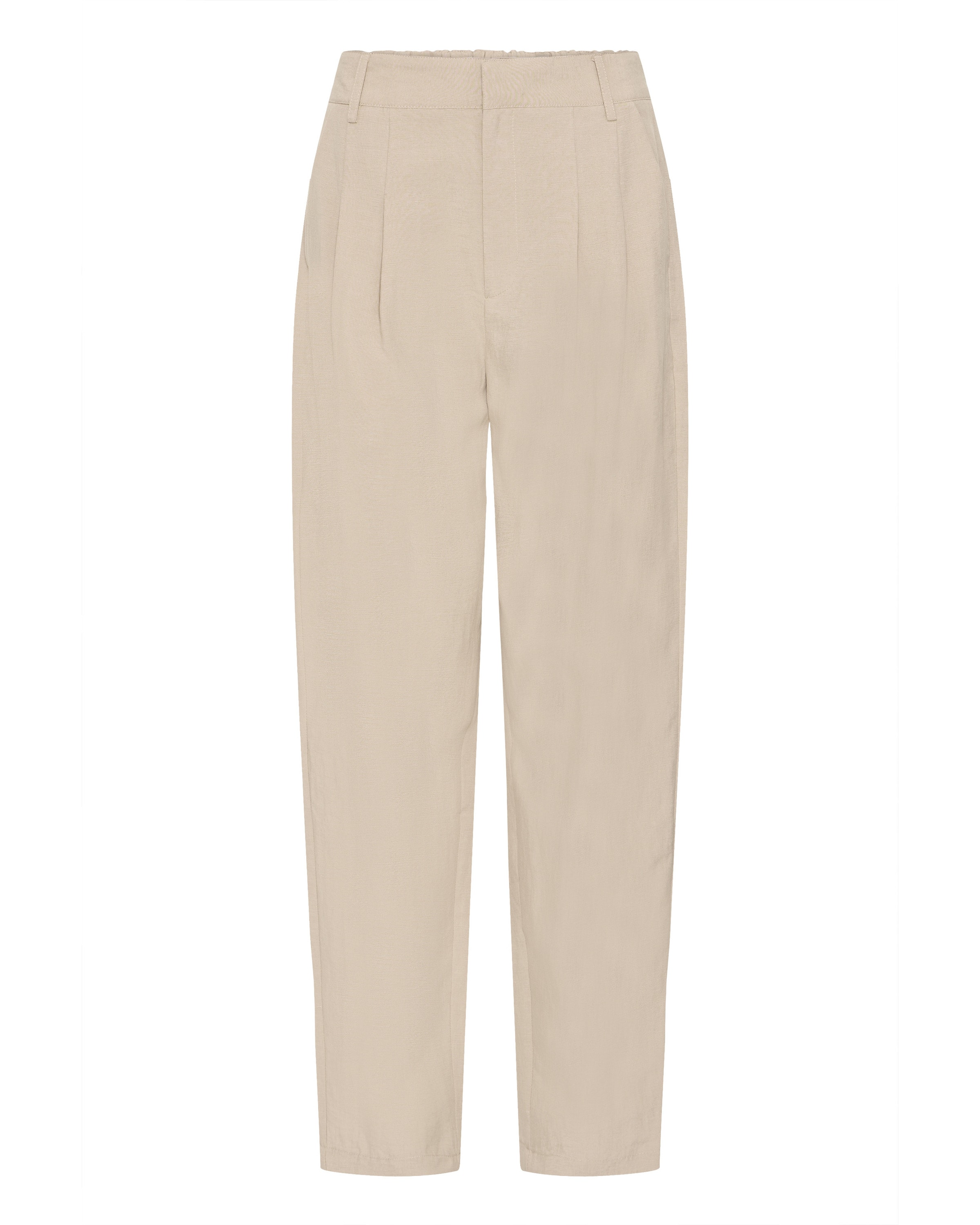 Fransa Loosefit Bandplooibroek 'ADAH PA 1 ' in Beige: voorkant