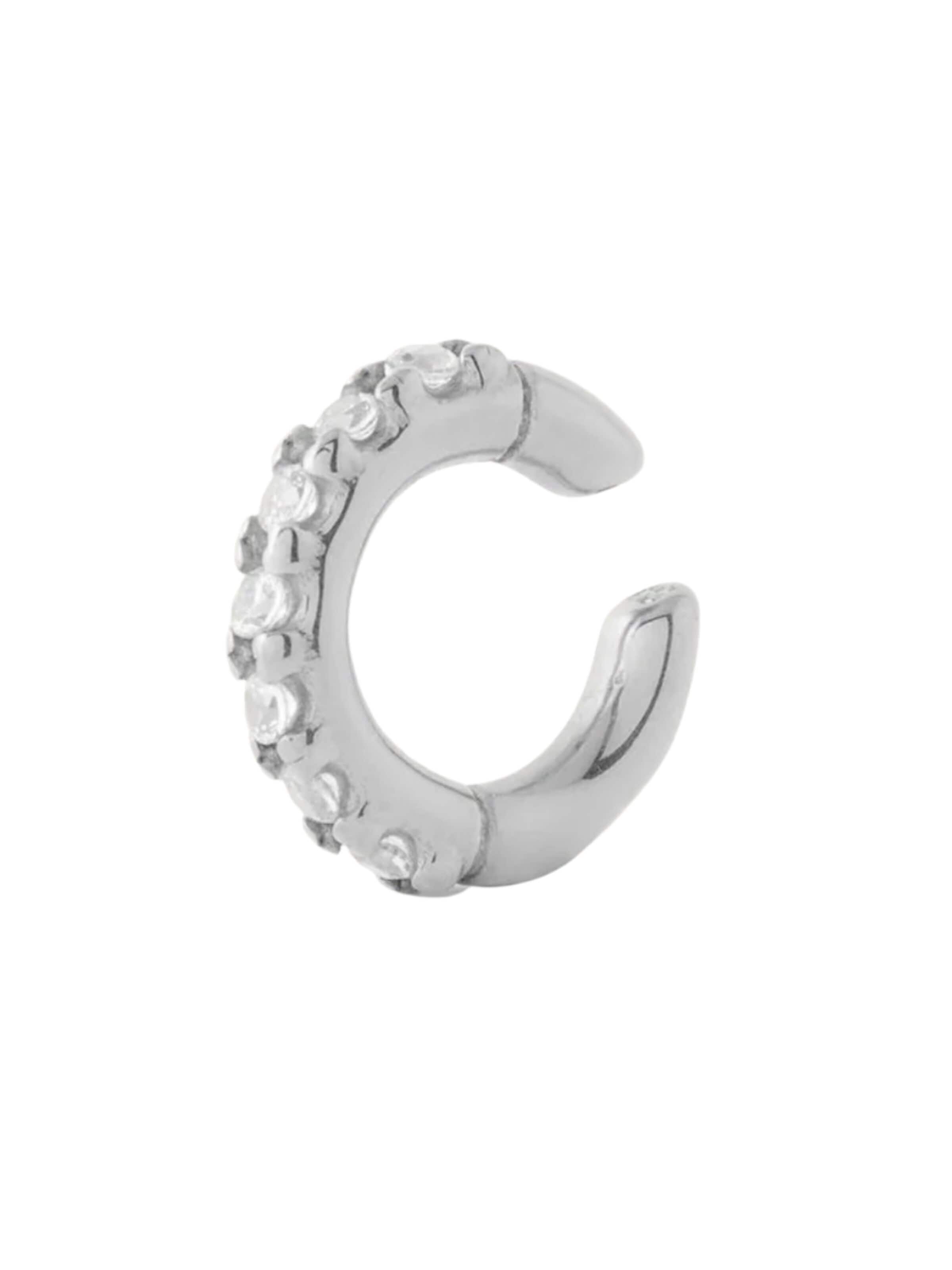 Boucles d'oreilles 'Ear cuff Kim S S' YParis en argent : devant