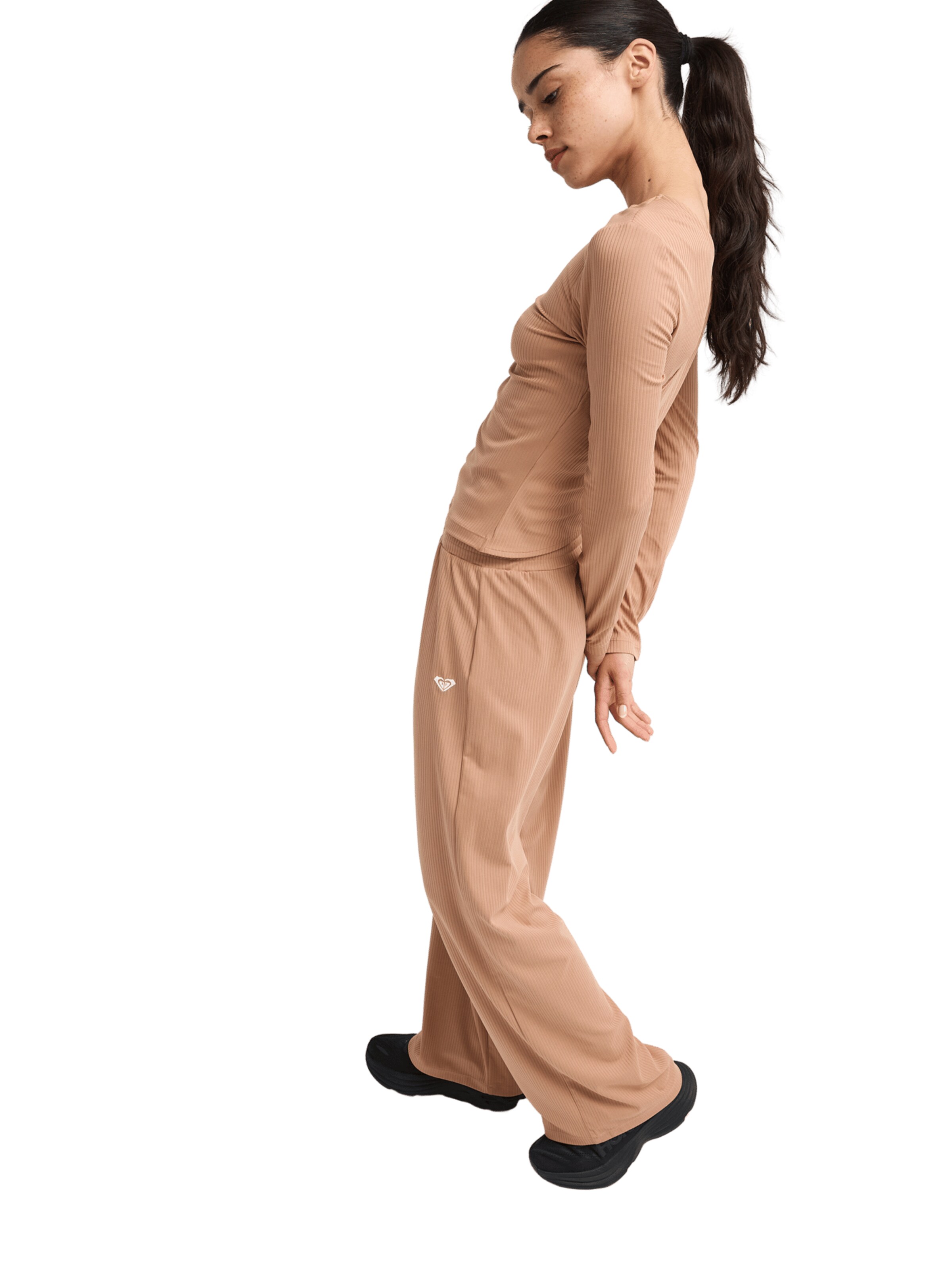 ROXY Wide leg Pants 'Rise & Vibe' in Brown