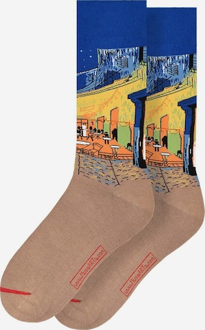 MuseARTa Socks 'Vincent van Gogh - Café Terrasse at Night' in Mixed colors: front