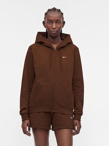 Nike Sportswear Sweatjacka 'Studio' i brun: framsida