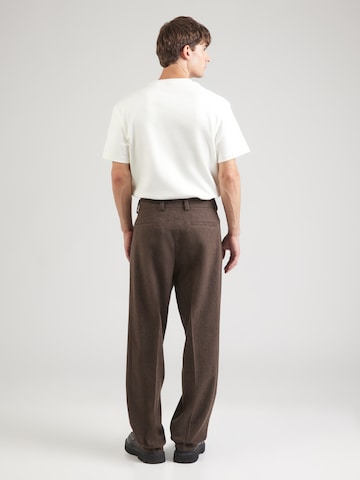 HUGO Regular Trousers with creases 'Flips' in Brown