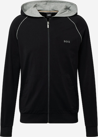 BOSS - Sudadera con cremallera 'Mix&Match' en negro: frente