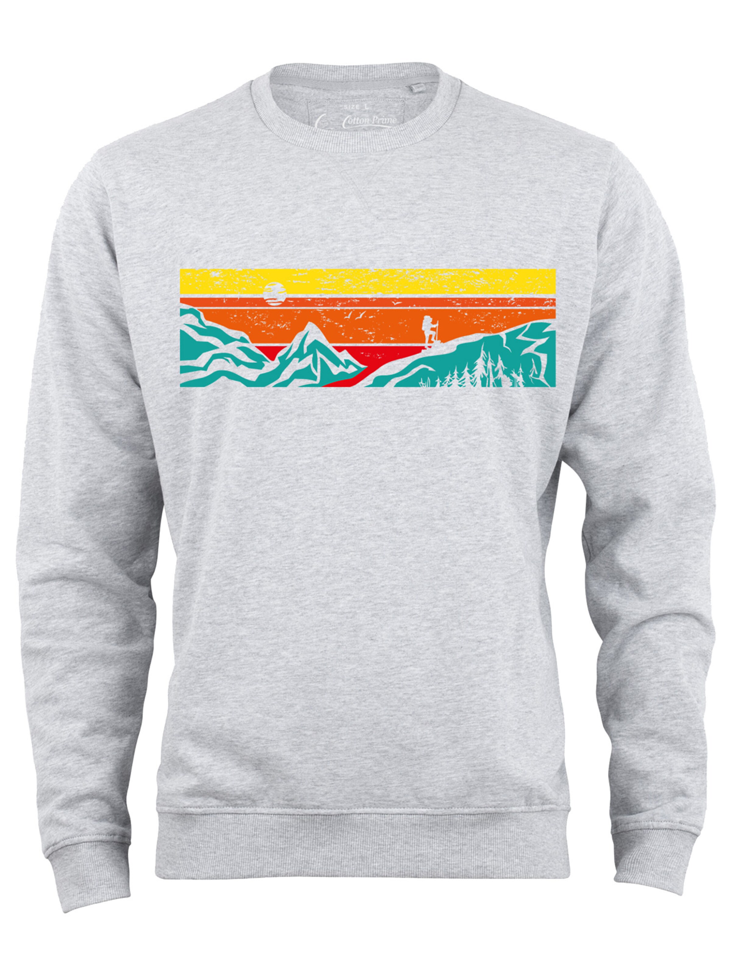 Cotton Prime - Sweatshirt 'Let's Hiking' em cinzento: frente