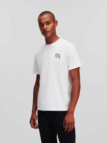 T-Shirt ' Ikonik ' Karl Lagerfeld en blanc : devant