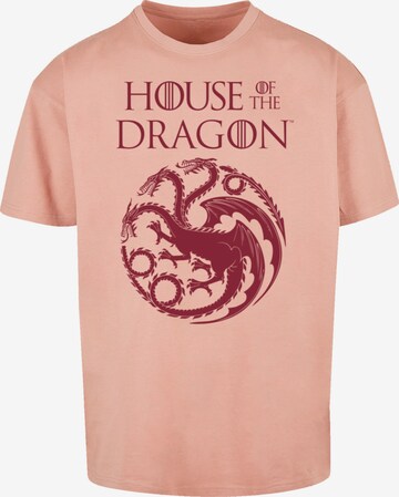 F4NT4STIC Shirt 'House Of The Dragon Targaryen Crest Logo' in Beige: voorkant