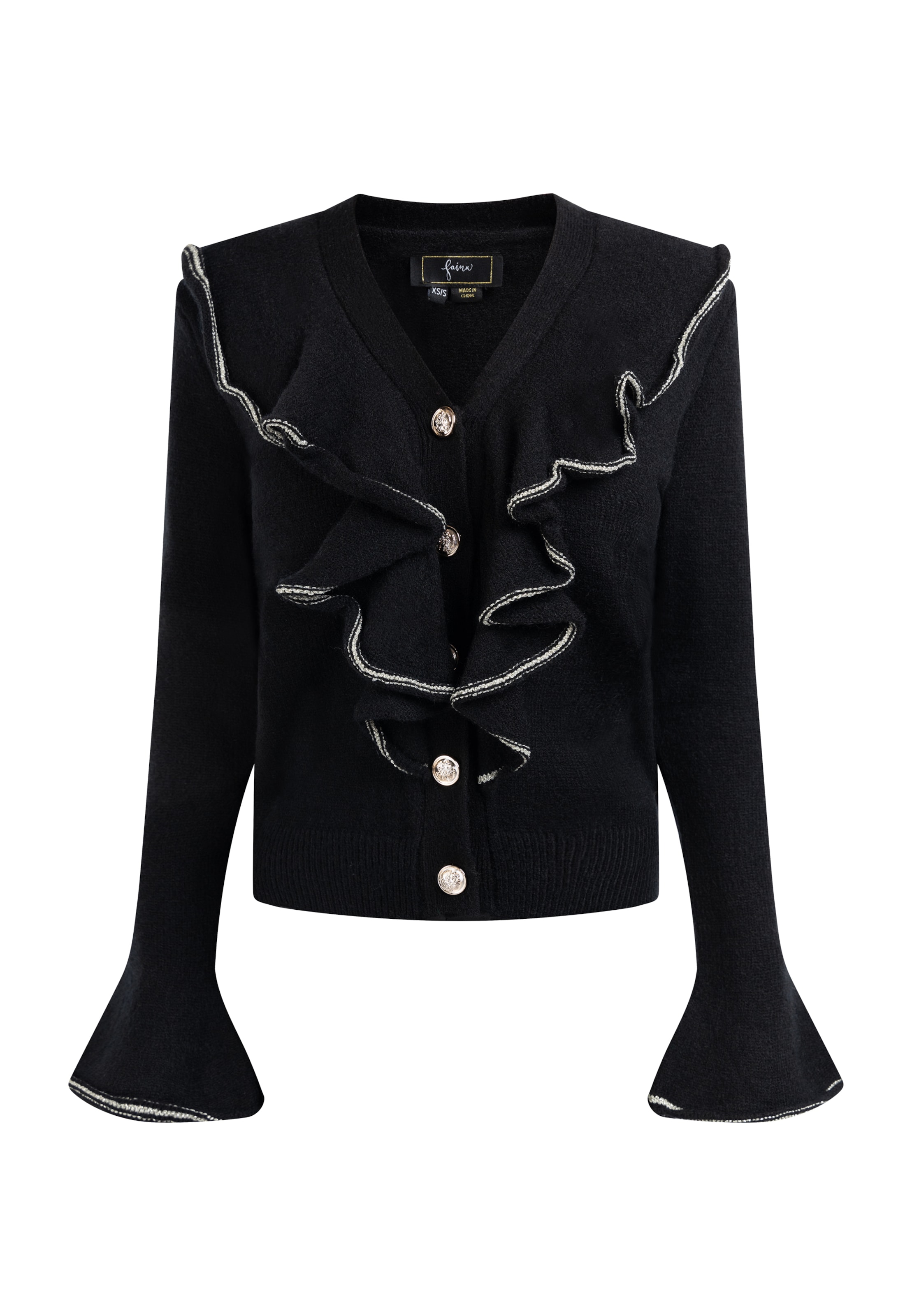 faina Cardigan 'Koosh' i sort: forside