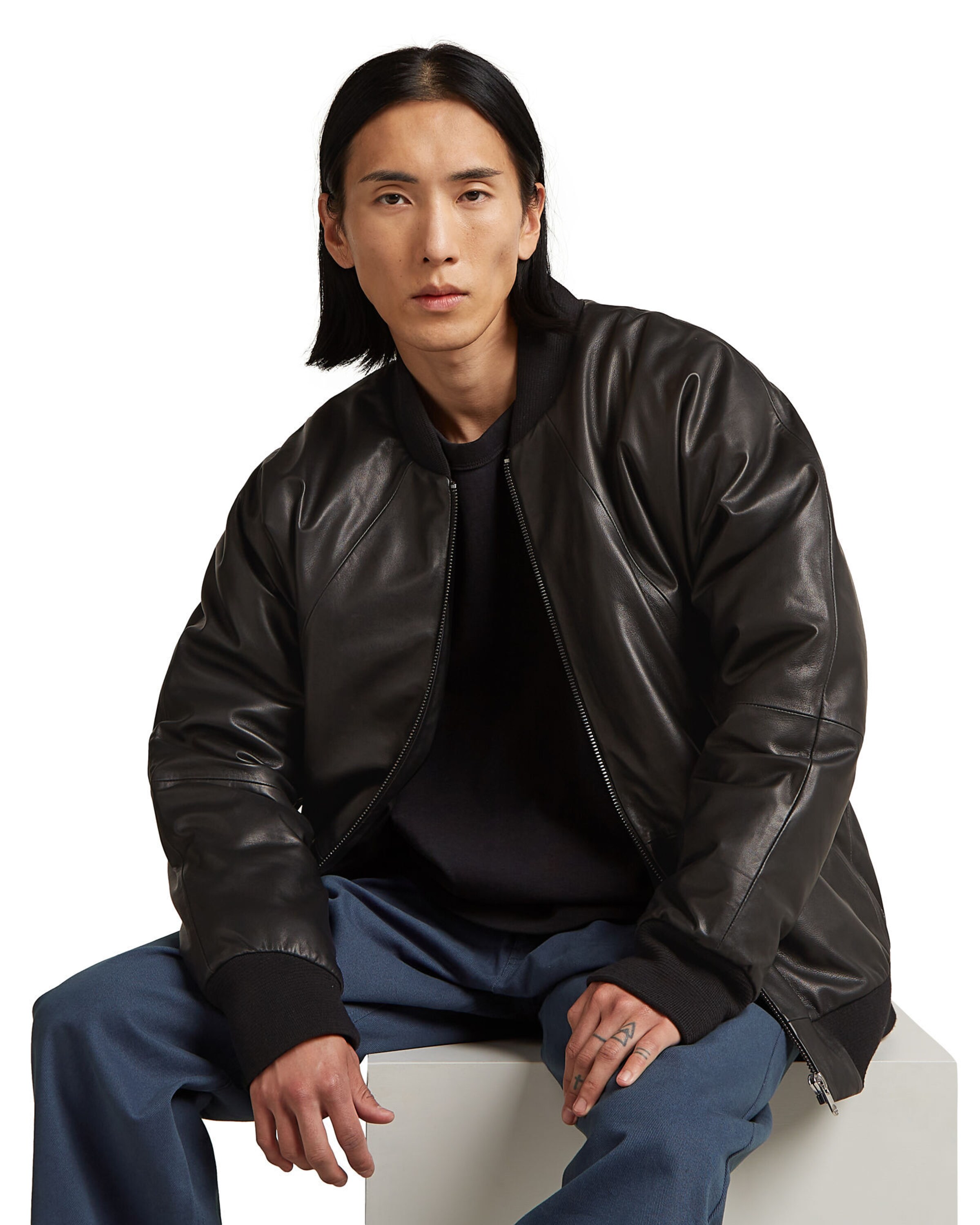 G-STAR Between-season jacket 'MN 10 YR Leather Tour' in Black