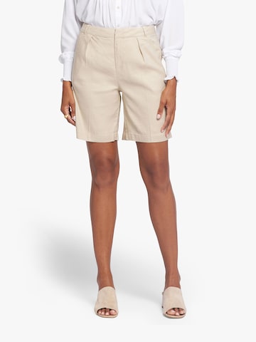 NYDJ Loose fit Pleat-Front Pants in Beige: front