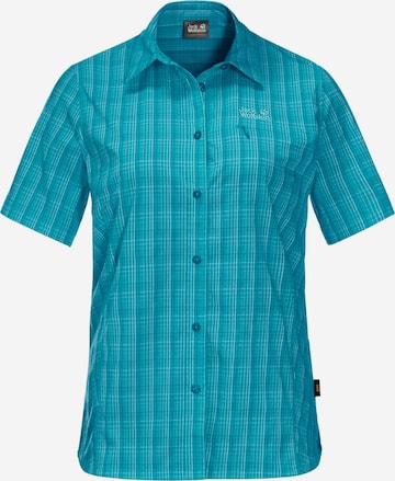 JACK WOLFSKIN Athletic Button Up Shirt 'Centaura' in Blue: front
