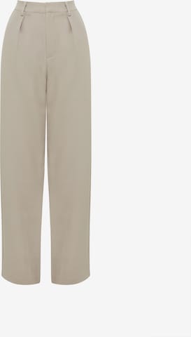 Tussah Wide leg Pleat-front trousers 'ANGELA' in Grey: front