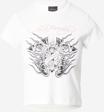 Maglietta di Ed Hardy in bianco: frontale