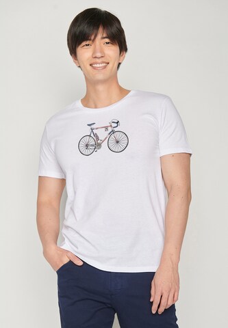 GREENBOMB Shirt 'Bike Mikkel' in Wit: voorkant