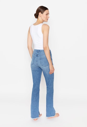 Angels Boot cut Jeans 'Leni Slit Fringe' in Blue