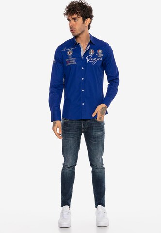 Redbridge Slim fit Button Up Shirt in Blue