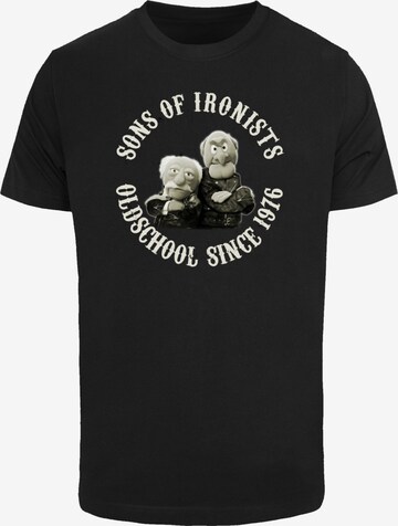 F4NT4STIC Shirt 'Disney Muppets Waldorf & Statler Sons of Ironists' in Black: front