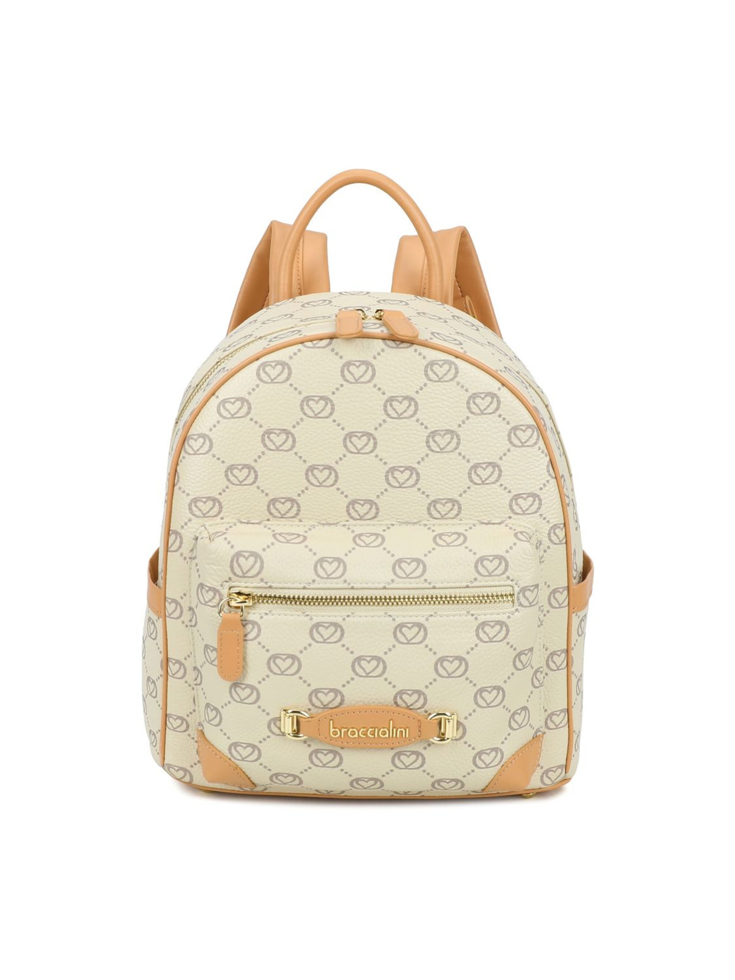Zaino 'Monogram' di Braccialini in beige: frontale
