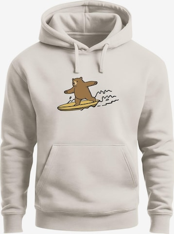 Neverless Sweatshirt 'Surfing Bear' in Beige: Vorderseite