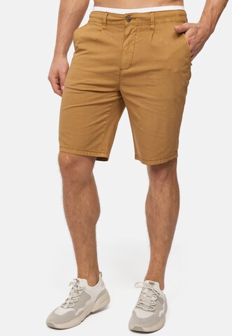 INDICODE JEANS Regular Trousers 'INSan' in Brown: front