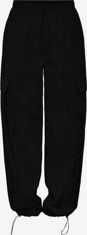 PIECES Cargo Pants in Black: front