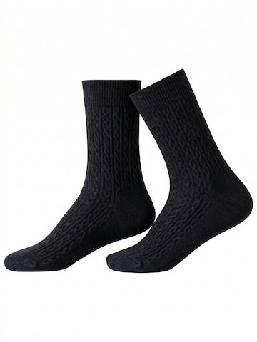 Millo Socks 'Cosy Twist' in Black: front