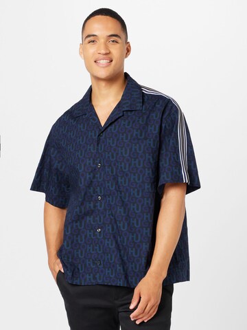 HUGO Red Regular fit Button Up Shirt 'Egeeno' in Blue: front