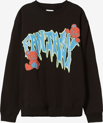 Sweat-shirt Bershka en noir : devant