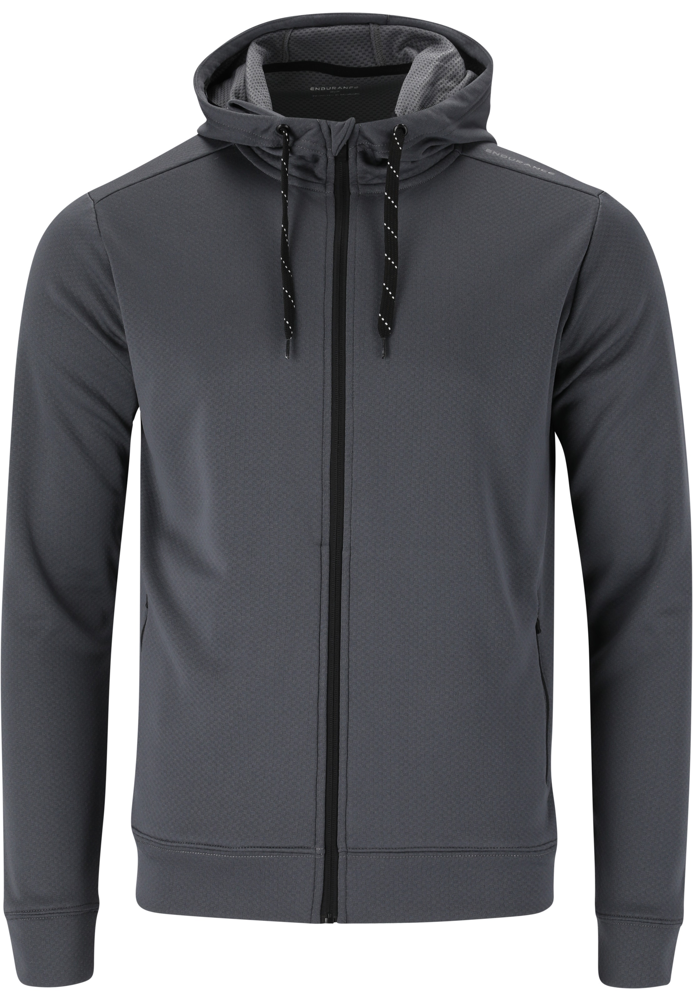 ENDURANCE Sportsweatjacke 'Dereff' in Grau: Vorderseite