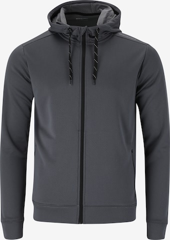 ENDURANCE Athletic Zip-Up Hoodie 'Dereff' in Grey: front