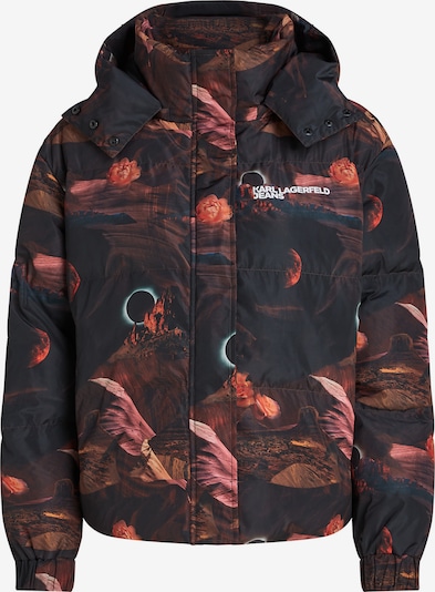 Žieminė striukė iš KARL LAGERFELD JEANS, spalva – ruda / oranžinė / juoda, Prekių apžvalga