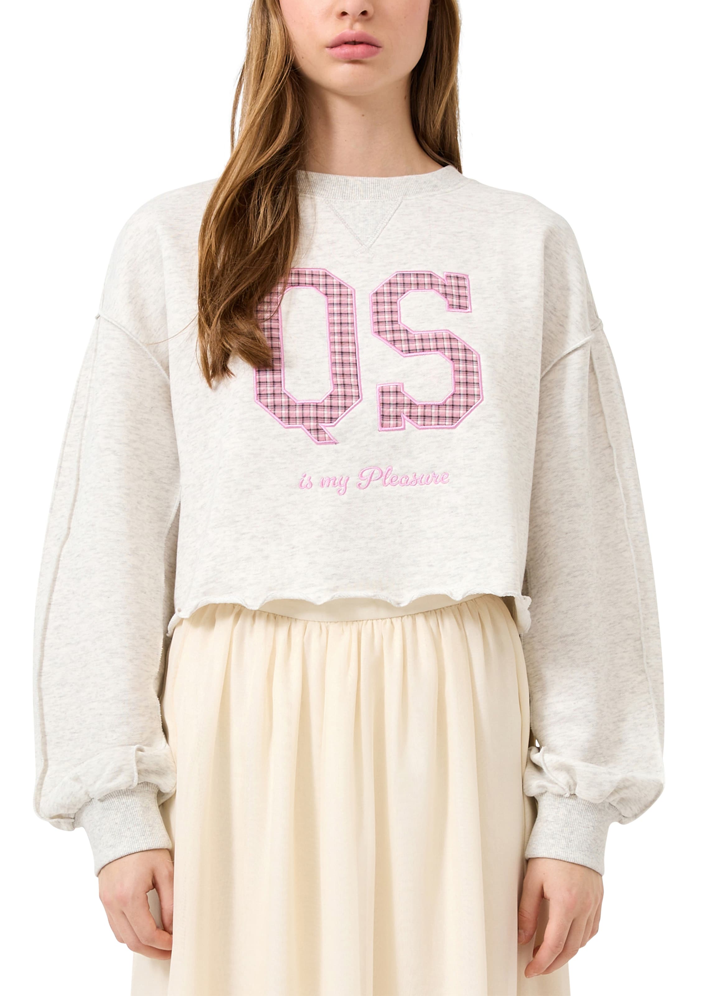 QS - Sweatshirt em bege