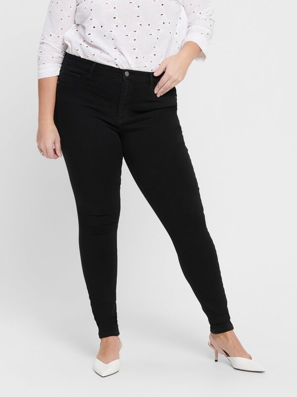 ONLY Carmakoma Slim fit Jeans 'Storm' in Black Denim