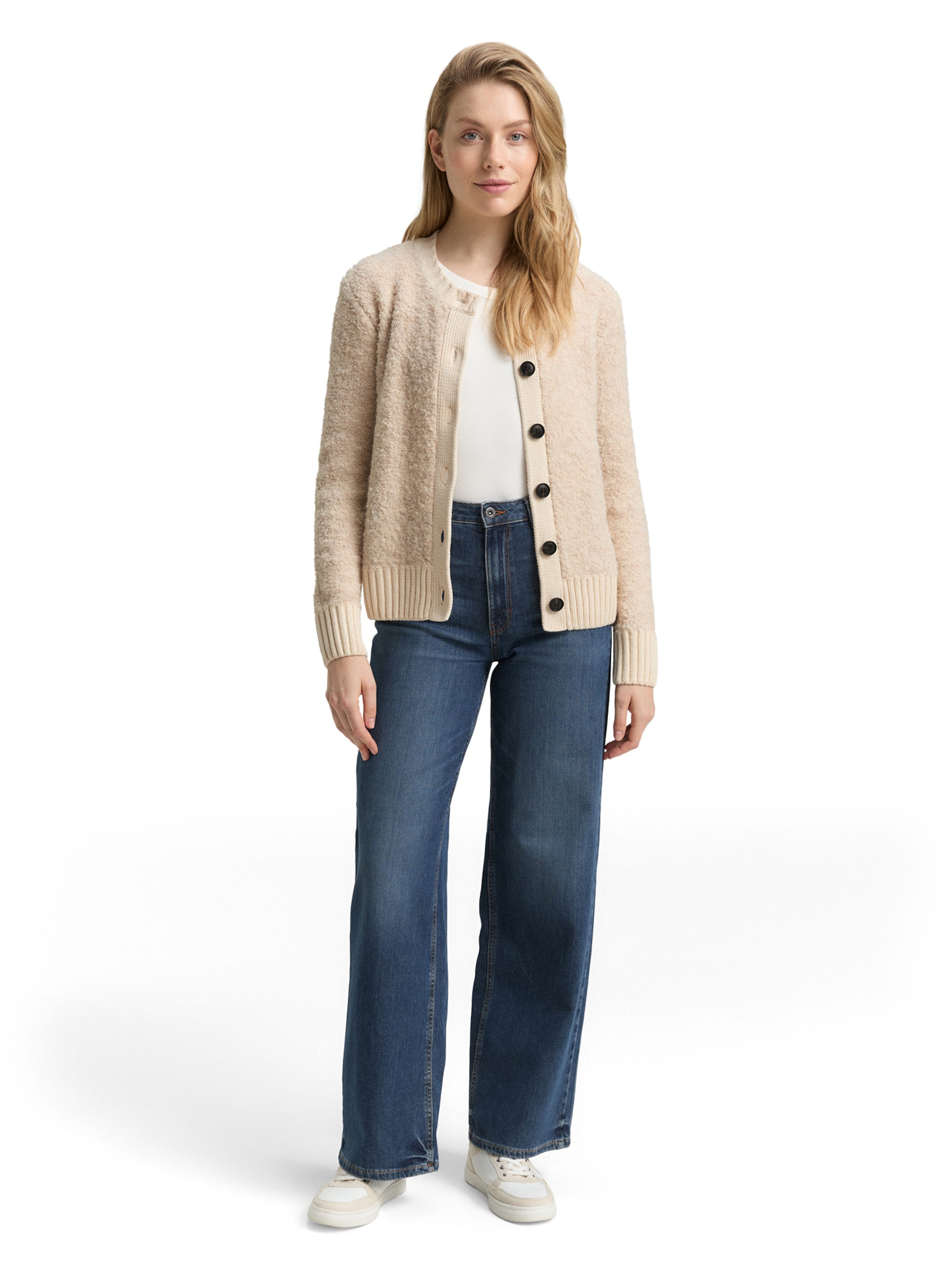 TOM TAILOR Вязаная кофта в Бежевый