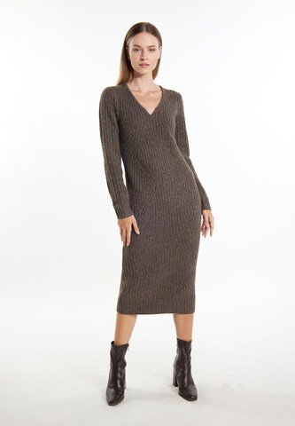 DreiMaster Klassik Knitted dress 'Casnagie' in Brown