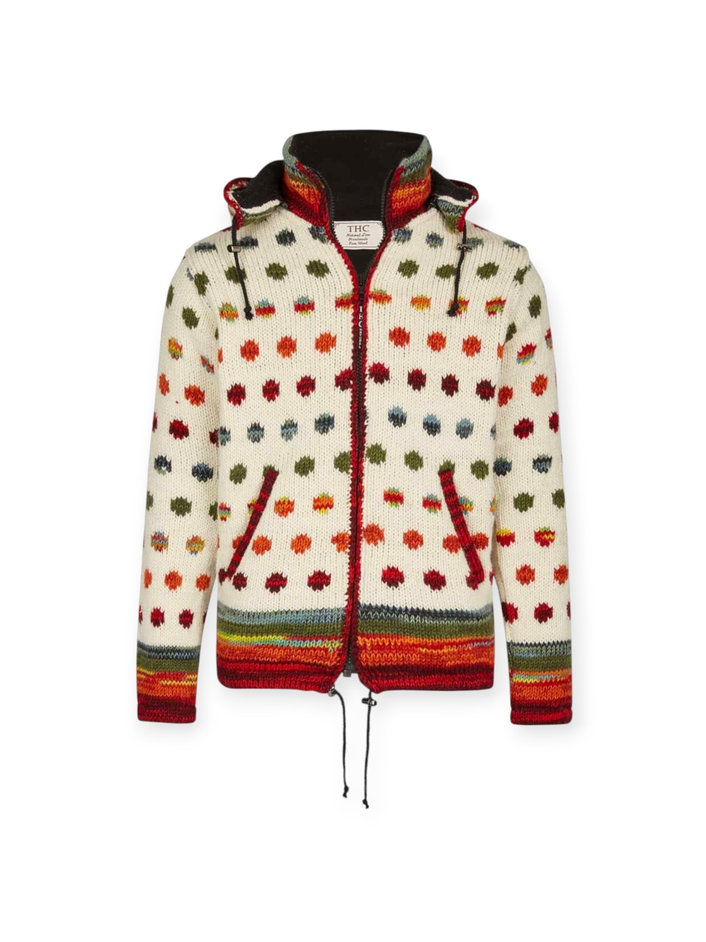 THC Natural Line Knit Cardigan 'THC 840' in Mixed colors: front