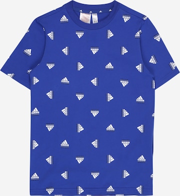 ADIDAS SPORTSWEAR Funkční tričko 'Brand Love Allover Print' – modrá: přední strana