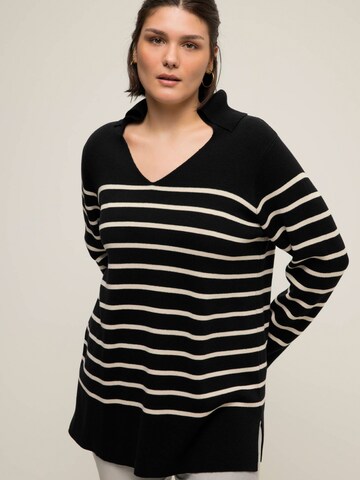 Pull-over Ulla Popken en noir : devant