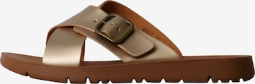 Super Mode Sandaal 'Flache Sandalen zum Hineinschlüpfen' in Goud: voorkant