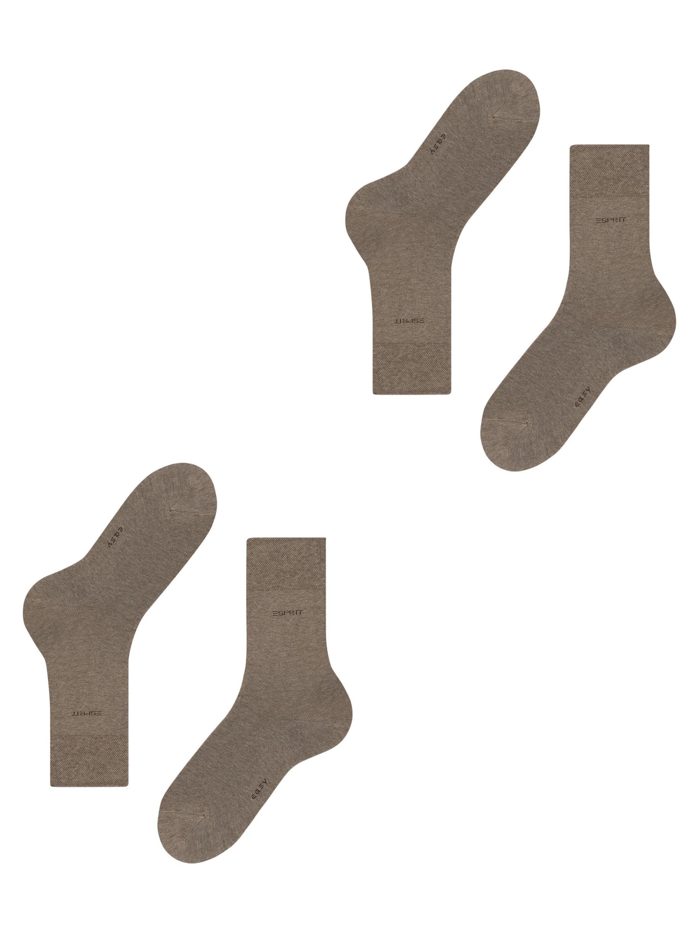 ESPRIT Socks 'Basic Easy 2-Pack' in Brown