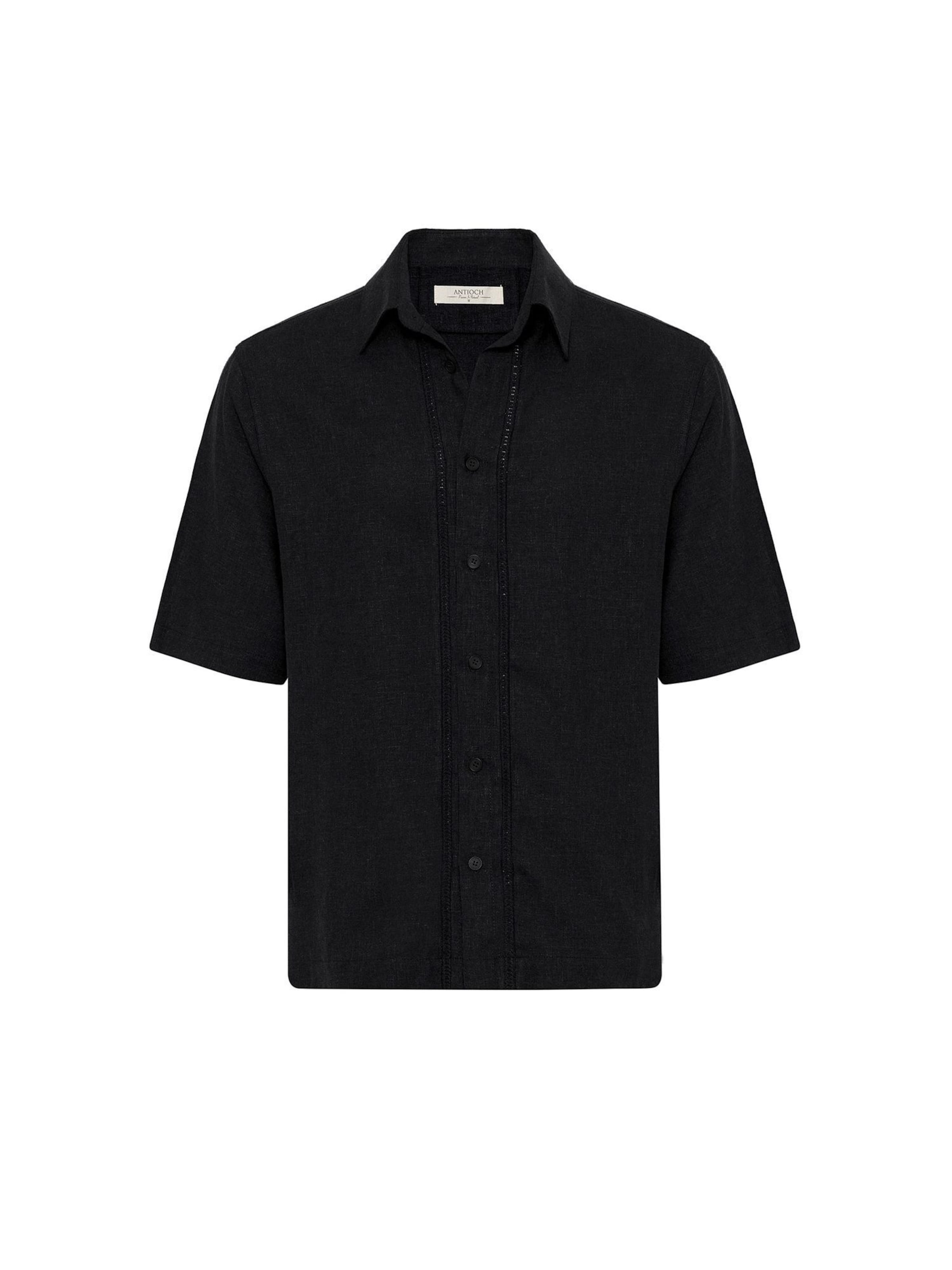 Antioch Comfort Fit Риза в черно: отпред