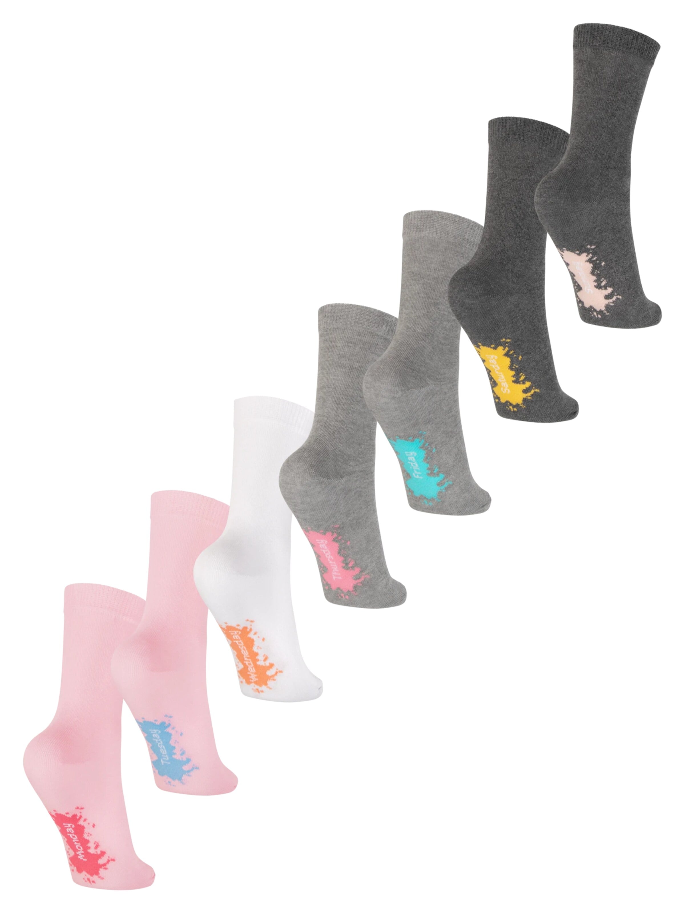 footstar Socks 'Wochentage' in Pink: front